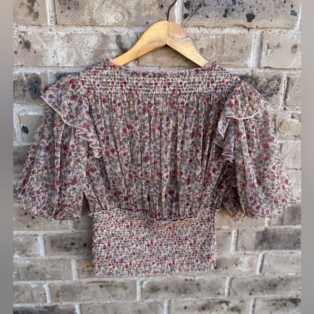 Free People Beatrice Floral Print Brown Lace Up Puff Sleeve Blouse
Top Size S - Picture 8 of 14